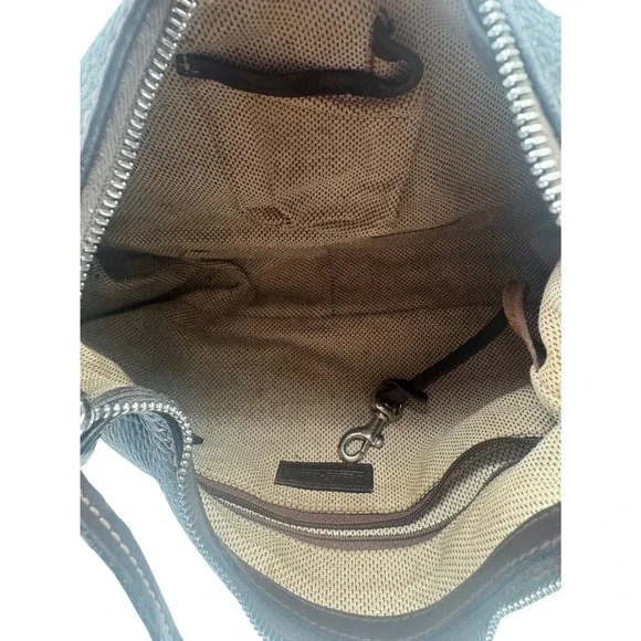 Dooney & Bourke Dark Brown Pebbled Leather Shoulder Bag Purse - Picture 6 of 9